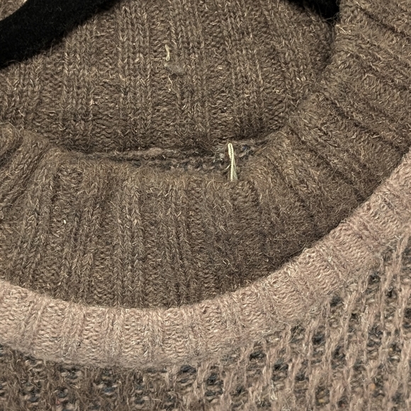 Patrick Assaraf Men's XL wool and leather brown sweater with zip on arm - Picture 2 of 12